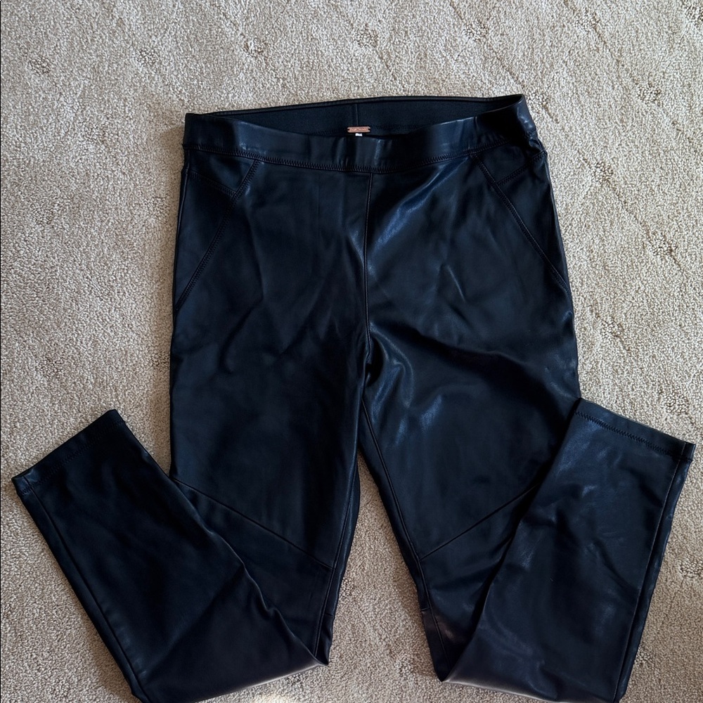 Free People Black Faux Leather Pants